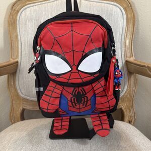 Spider Backpack cartoon character school travel bag keychain kids